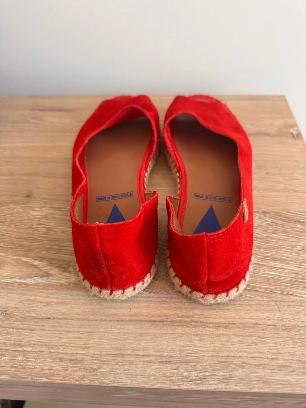 Red Suede Women's Espadrille Flats